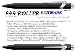 846.509 SCHWARZ * Roller 849 Caran d'Ache + schwarz M + ETUI