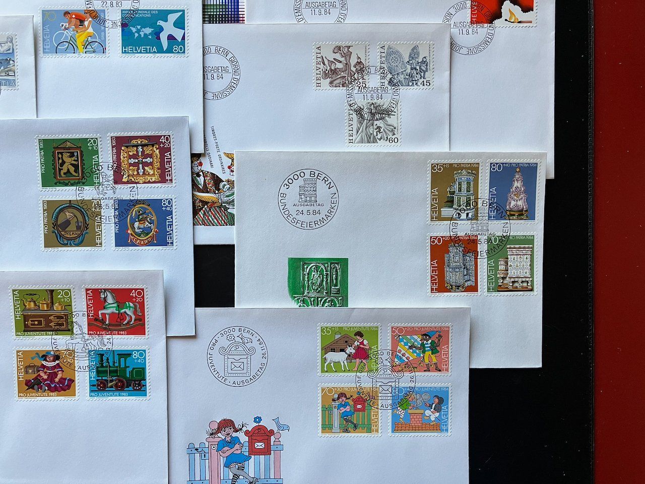 Alle Briefmarken: Schweiz FDC 1982-84 komplett – Gebraucht aus Nesslau von zueri6 7