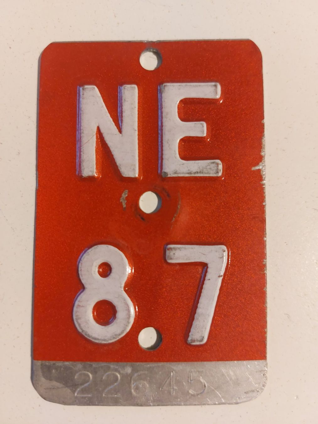 Sachs Insegne: Velonummer NE 87 plaque Velo – Usato da Schenkon venduto da Uhu007