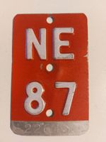 Velonummer NE 87 plaque Velo