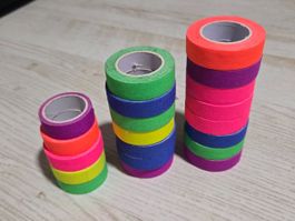 UV Neon Klebeband Set viele Rollen 20stk Stück Gaffer Tape