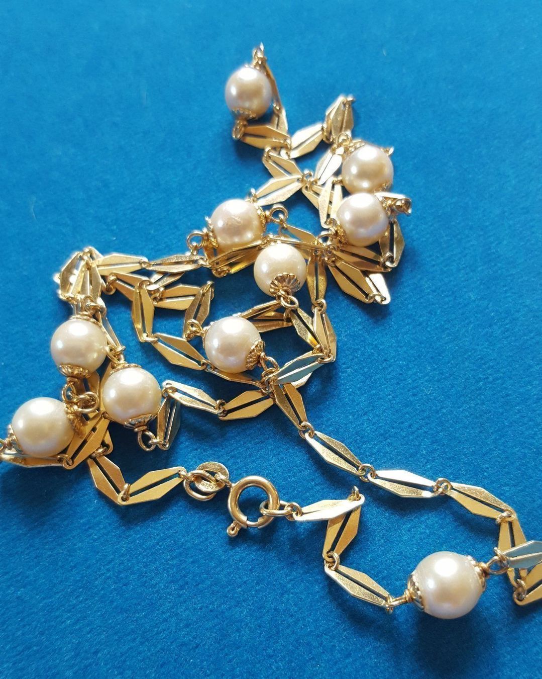 Catenine: Massiv 750 Gold Kette mit Perlen – Usato da Wald ZH venduto da Aniade 5
