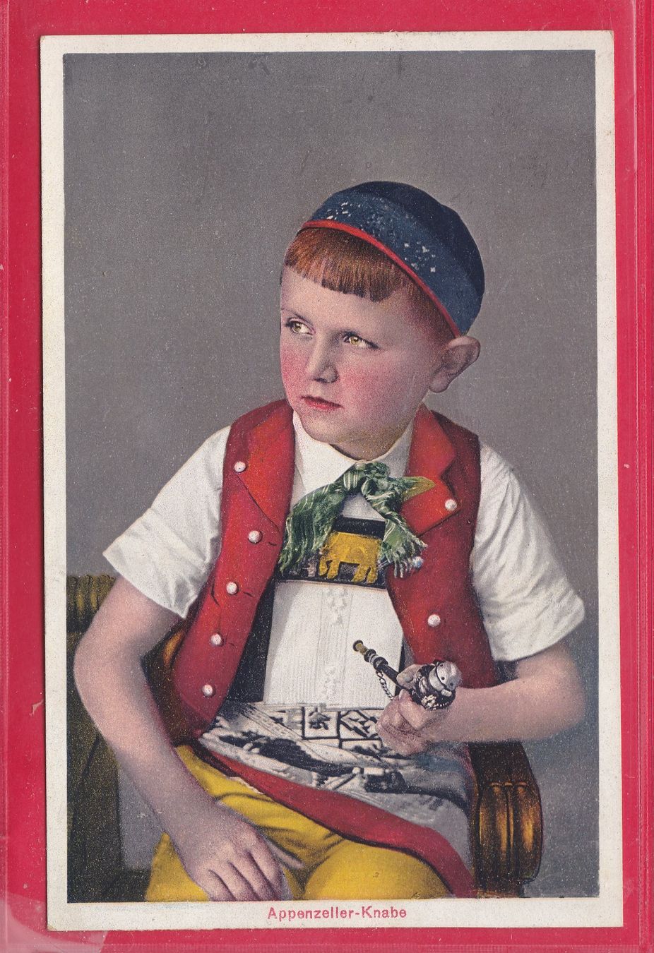 Cartoline postali: APENZELLER KNABE, 9.5.1932 – Usato da Oberrieden venduto da Gebirgsstelze