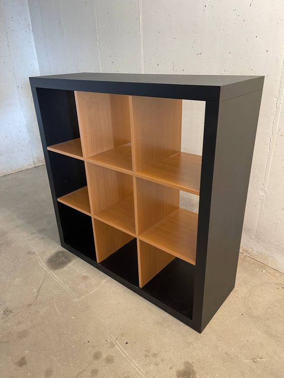 Regal Kallax schwarz / Buche, 115 x 115 x 39 cm, gebraucht Kaufen auf