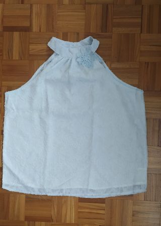 Top Shein bleu clair avec fleur/Top Shein mit Blume Hellblau