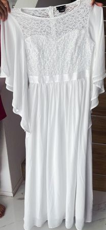 Weisses Maxikleid mit Spitze, Gr. M Sommerkleid