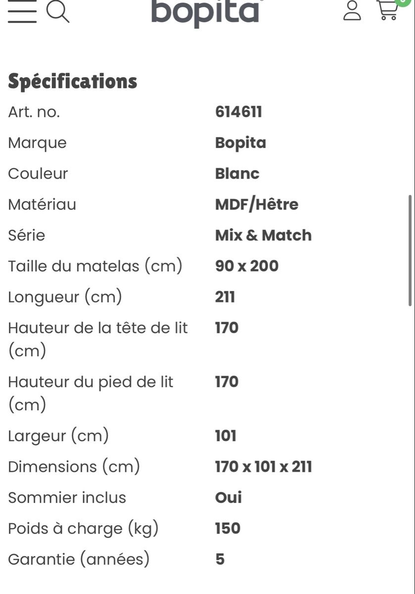 Lits: Lit superposé 90x200 Bopita – D'occasion à Geneve par pupykina 1