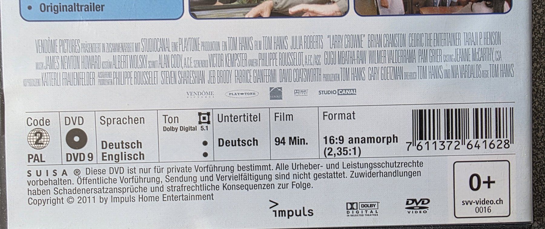 Tutti i DVDs: DVD Larry Crowne - Tom Hanks – Usato da Oetwil am See venduto da fineli2 1