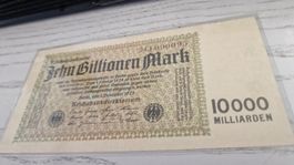 10000 Milliarden Mark Banknote 1923 guter Zustand selten