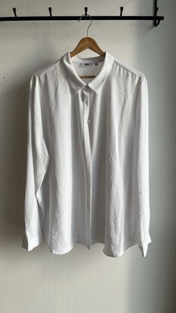 Weiss Langarmbluse mit Kragen Grösse XXL