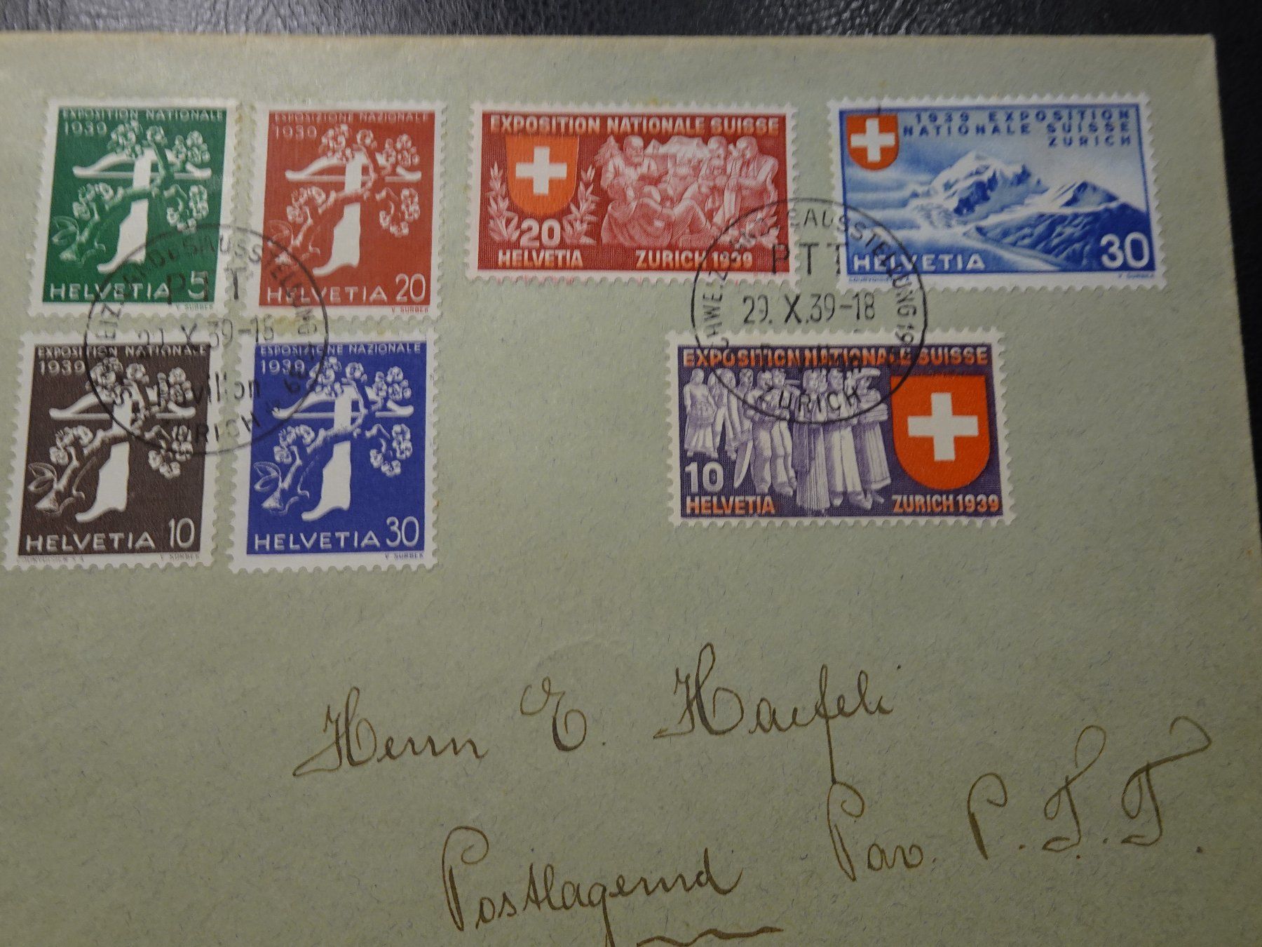 Tutti i francobolli: 29.X.39.,EXPOSITION NATALE , PTT ZÜRICH – Usato da Eschenbach SG venduto da eDaisy
