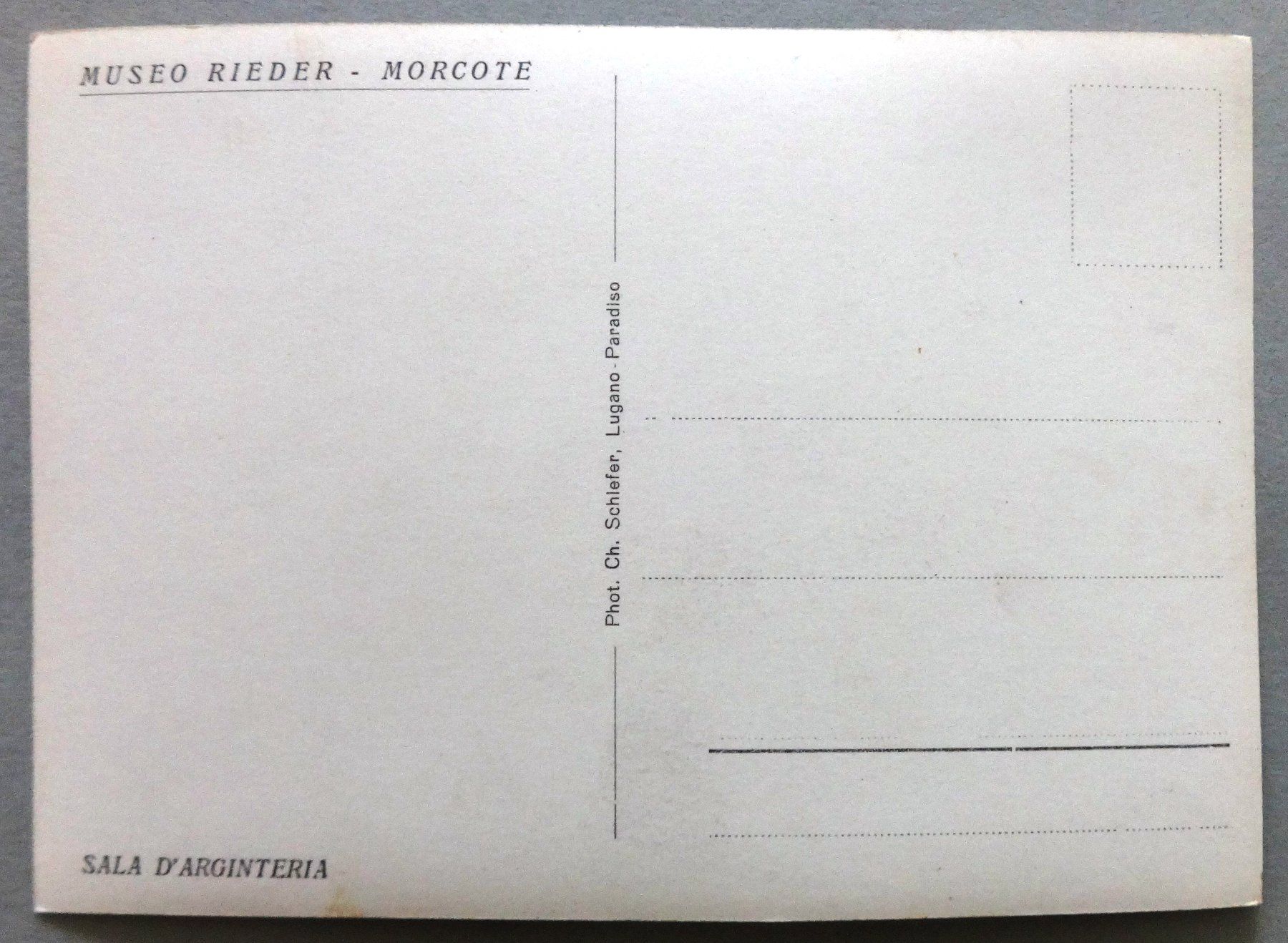 Cartes postales: Museo Rieder, Morcote – D'occasion à Fétigny par Billy2miny 1