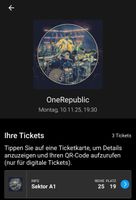 1 OneRepublic Sitzplatz Ticket Sektor A1 