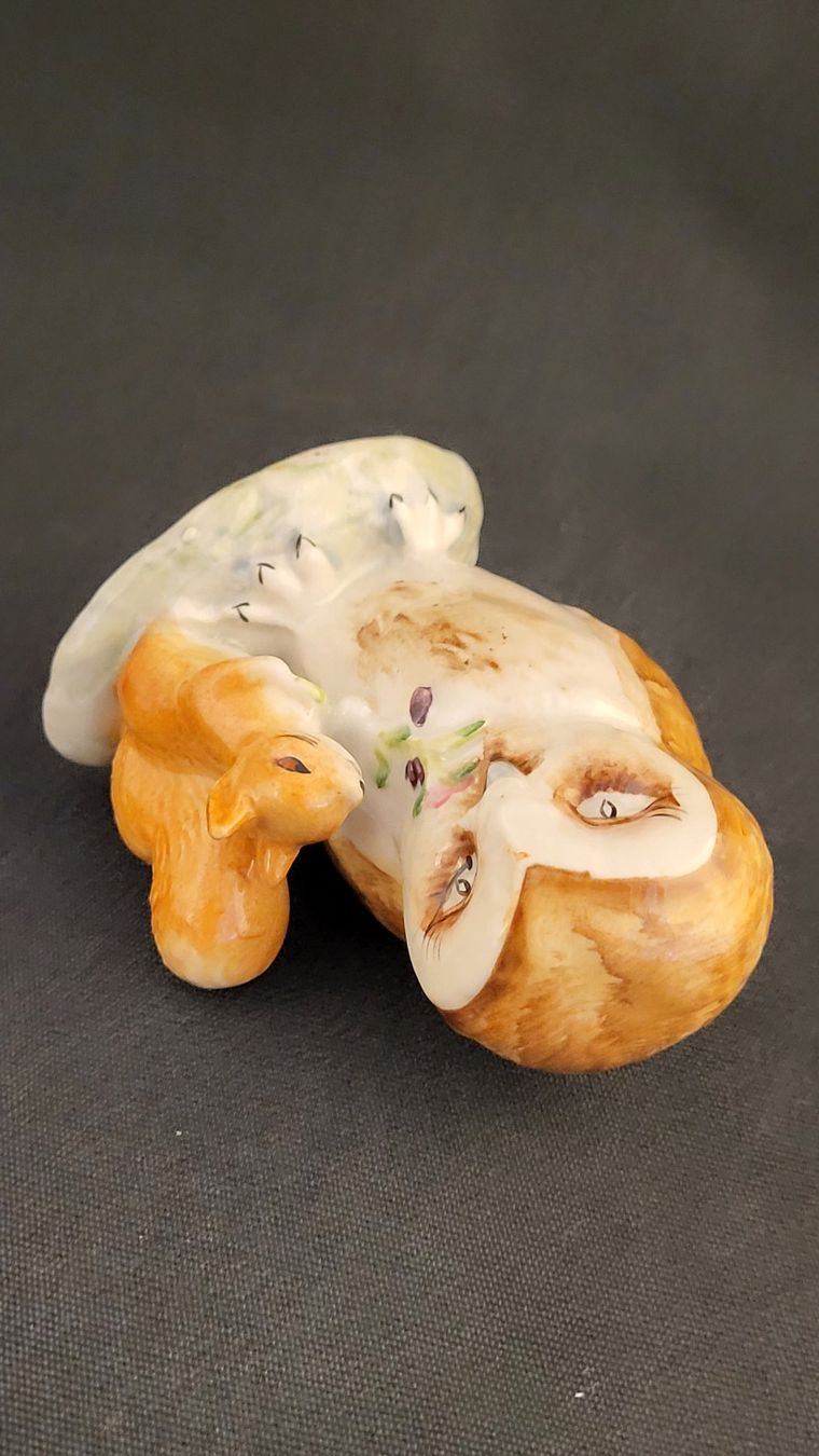 Statuette: Porzellanfigur BEATRIX POTTER Eule und Eichhörnchen – Usato da Basel venduto da spinne02 5