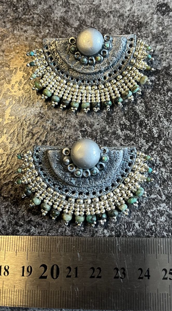 Orecchini pendenti & Orecchini a lobo: Boho Statement Ohrringe echte Türkis Silber polymerkeramik – Nuovo (secondo la descrizione) da Zuchwil venduto da MLV92 3