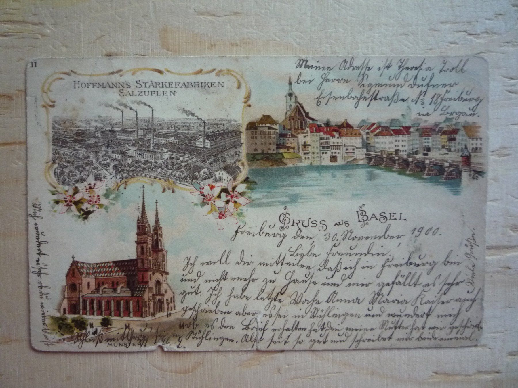 Cartoline postali: Gruss aus Basel, Litho, 3.XII.00 – Usato da Rieden SG venduto da Brockehuesli