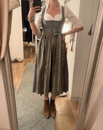 Dirndl Trachtmacher grau Seide Gr. 34