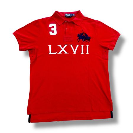 Ralph Lauren LXVII vintage red polo t-shirt streetwear 90s