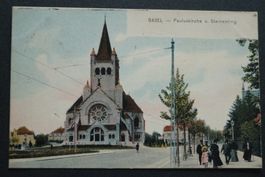 AK Basel Pauluskirche und Steinenring