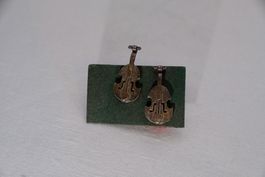 Silber 925 Ohrstecker/Anstecker - Sterling Geige/Streicher