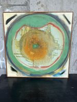 Tableau abstrait vintage, art moderne, 90x90cm🎨🖼️