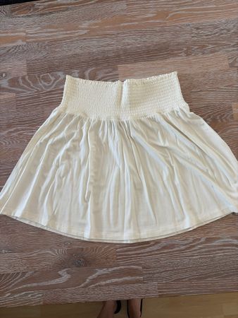 H&M Sommer Faltenrock mit Gummizug, Grösse S, Creme/Weiss