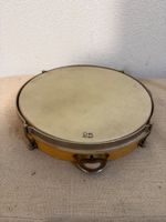 Tambourin Vintage Accordable en Bois & Peau Naturelle - D.25