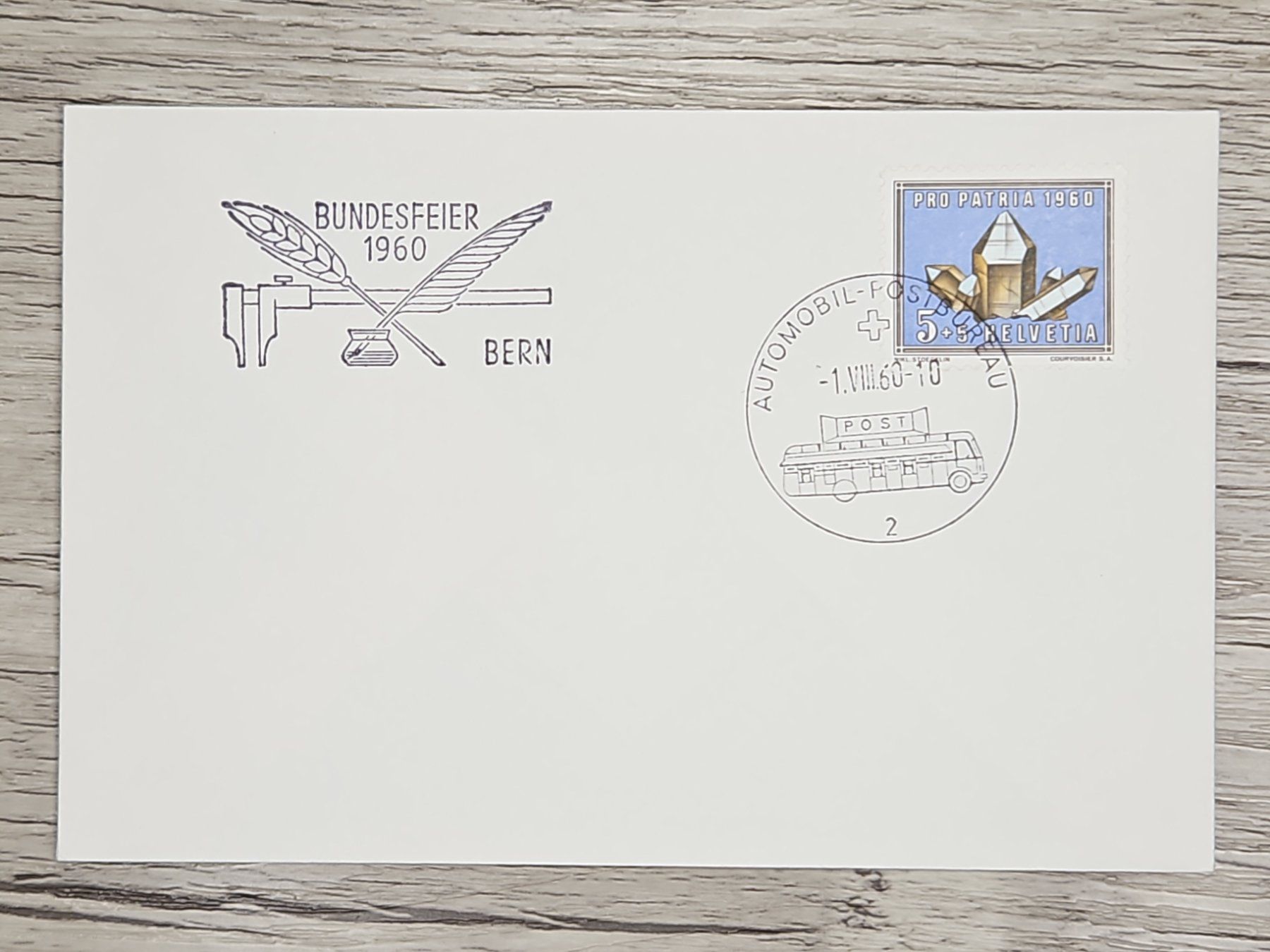 Tutti i francobolli: CL22 Enveloppe + Timbre Suisse 1960 – Usato da Cousset venduto da Patrick_Collections