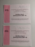 2 Zertifikate über 5 Optionsscheine 1986 - 90 / EGL