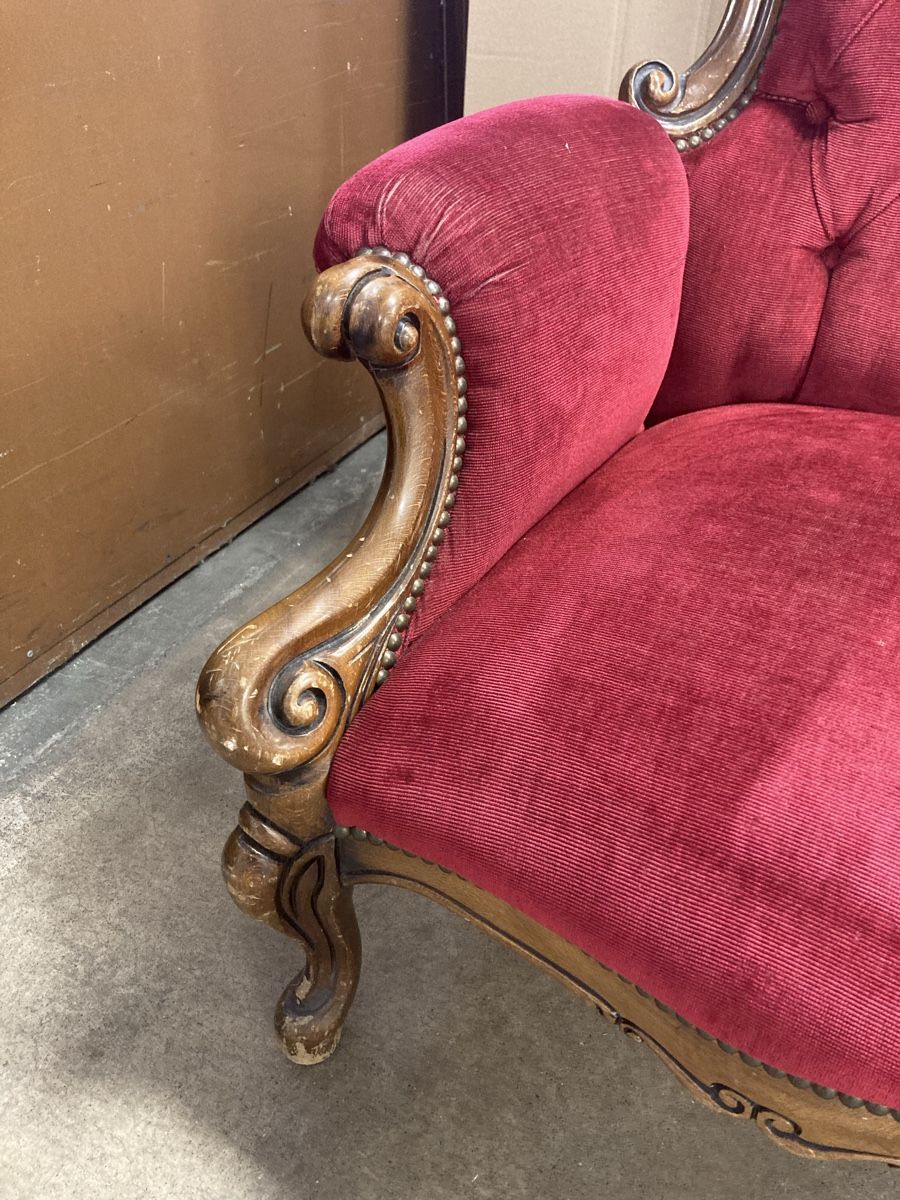 Divani: Rotes antikes Polstersofa – Usato da Basel venduto da bwsapiens 4