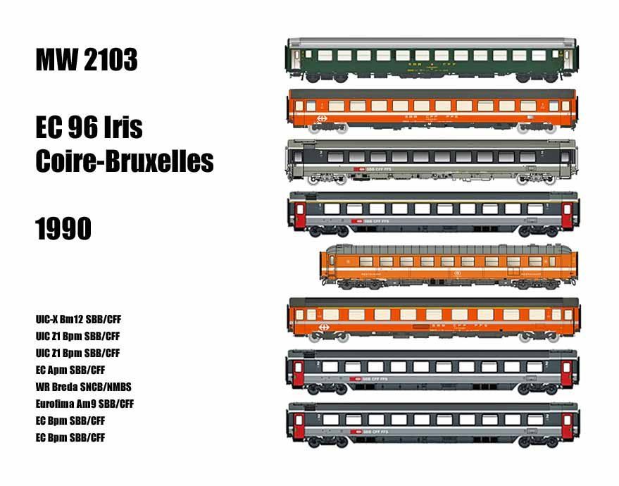 LS Models Modelleisenbahnen: L.S. Models 2103 - 8-tlg. EC96 Iris - Chur-Brüssel - NEU/OVP – Neu und originalverpackt aus Aarau von Uilleannpiper 8