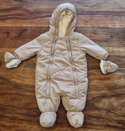Baby Club Winter Anzug beige mit Kapuze Grösse 62 warm