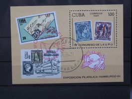 Cuba 1984  Hamburg Exhebition Block gest