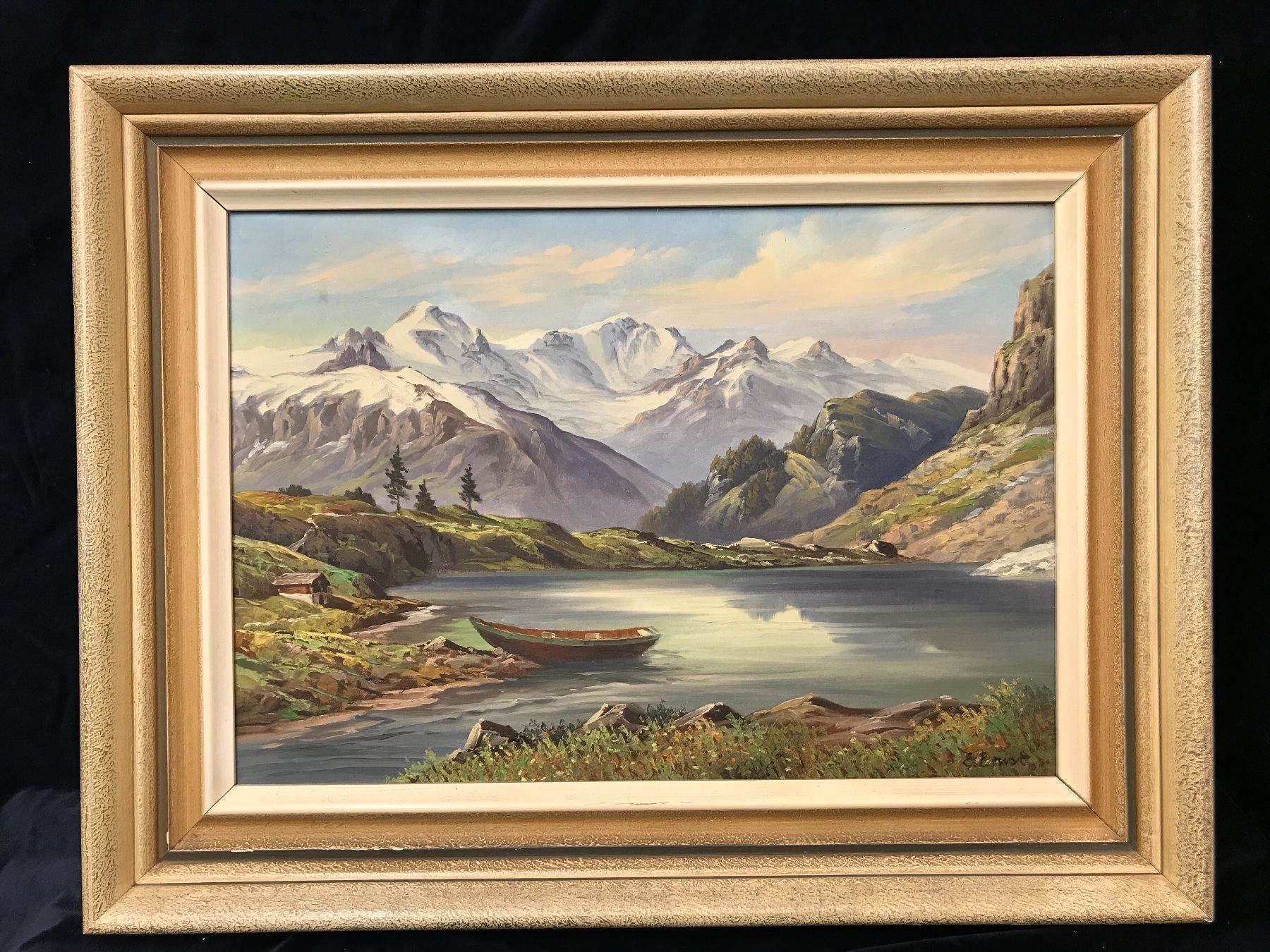 Dipinti: E. ERNST Sig. Gemälde Öl a. Lwd. 84x65cm – Usato da Zürich venduto da Artnuvo 4