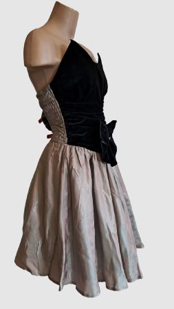 Cocktailkleid Abendkleid Partykleid Samt schwarz Gr.L/XL
