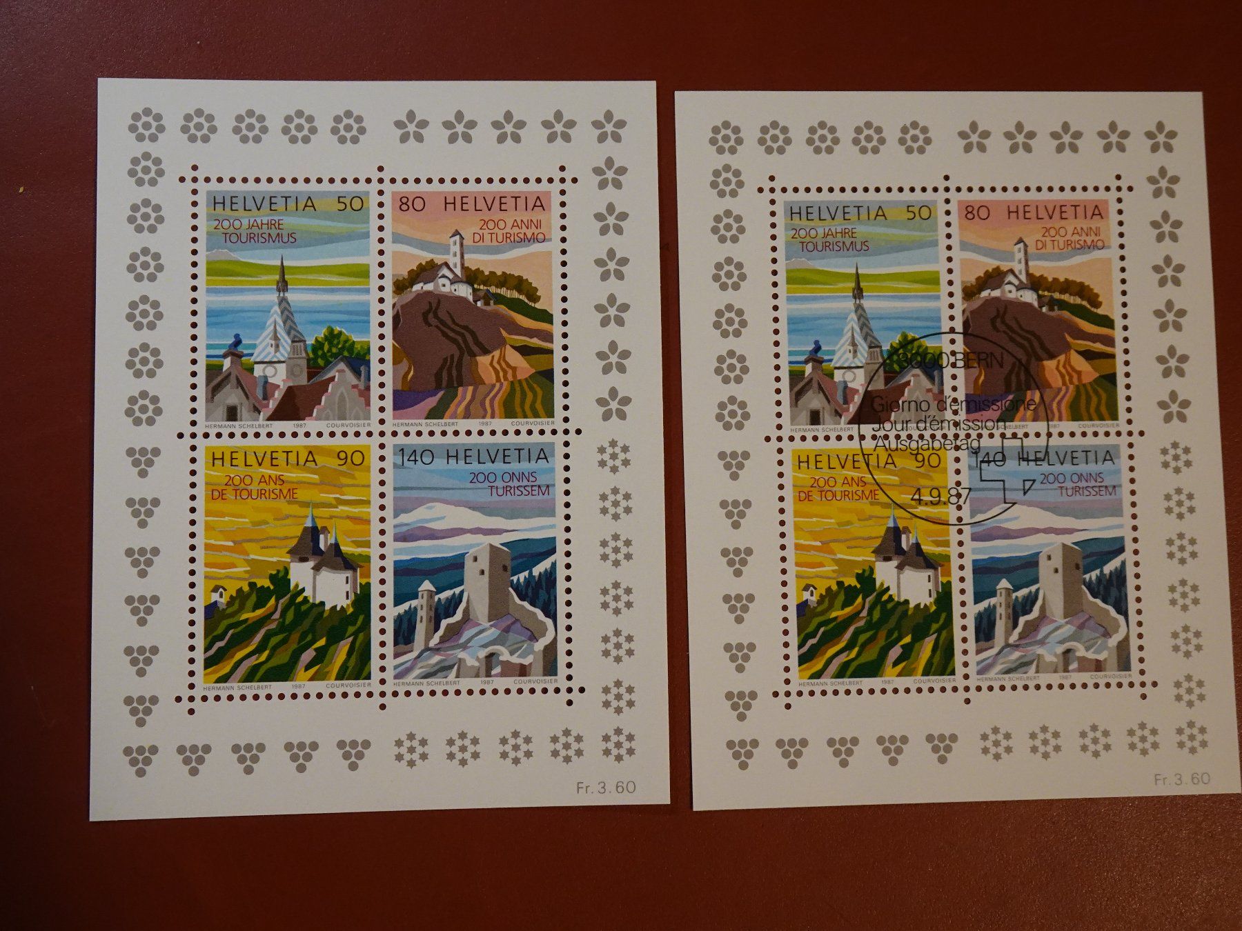 Tous les timbres: 1987 2 BLOCKS, POSTFRISCH UND ERSTTAG – D'occasion à Eschenbach SG par eDaisy