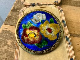 ART DECO XL BROSCHE EMAILLE FRANKREICH UM 1930, TOP