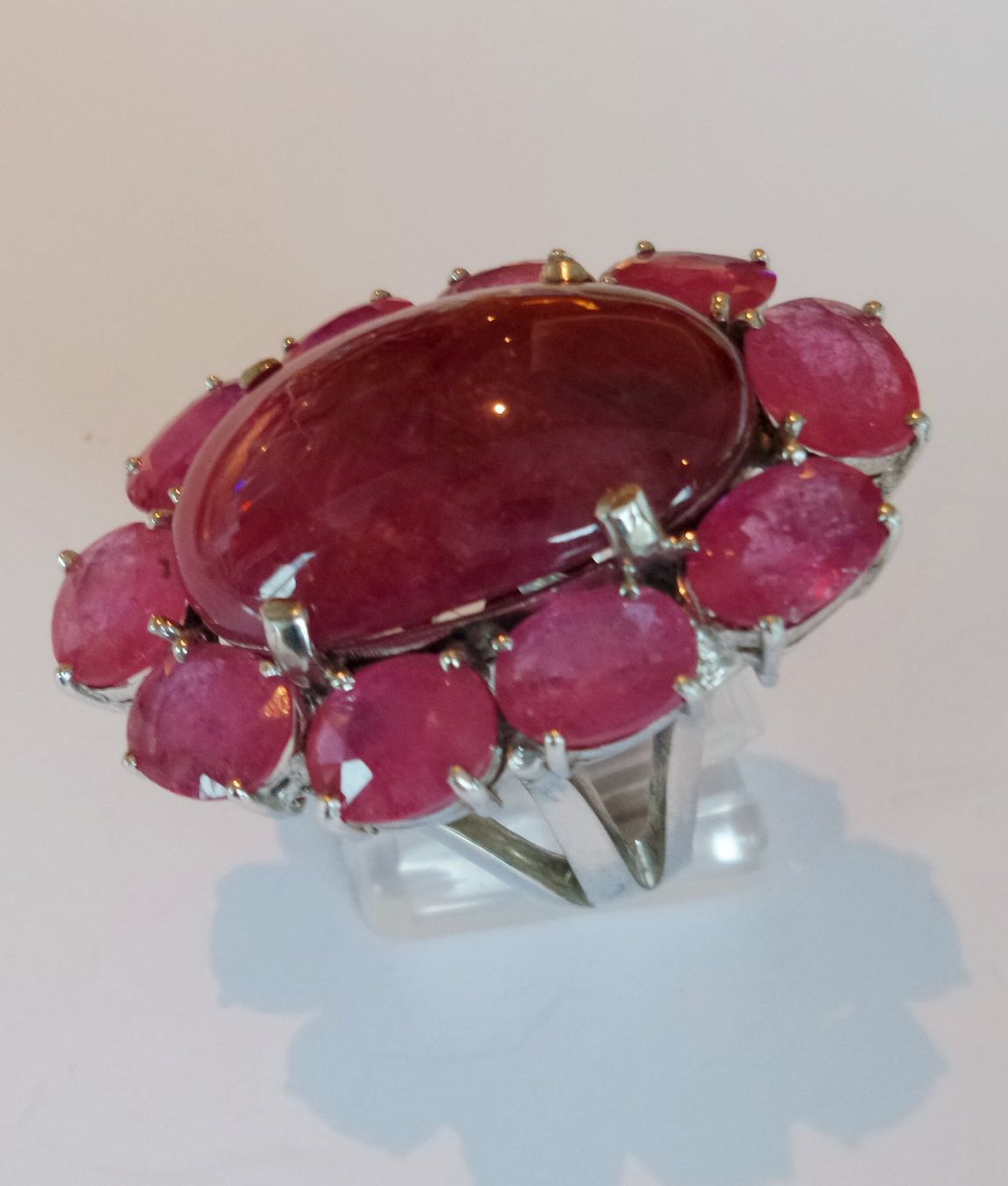 Anelli: Ring mit Rubinen und grossem Rhodochrosit Edelstein – Nuovo (secondo la descrizione) da Zürich venduto da ben_mn5h 6