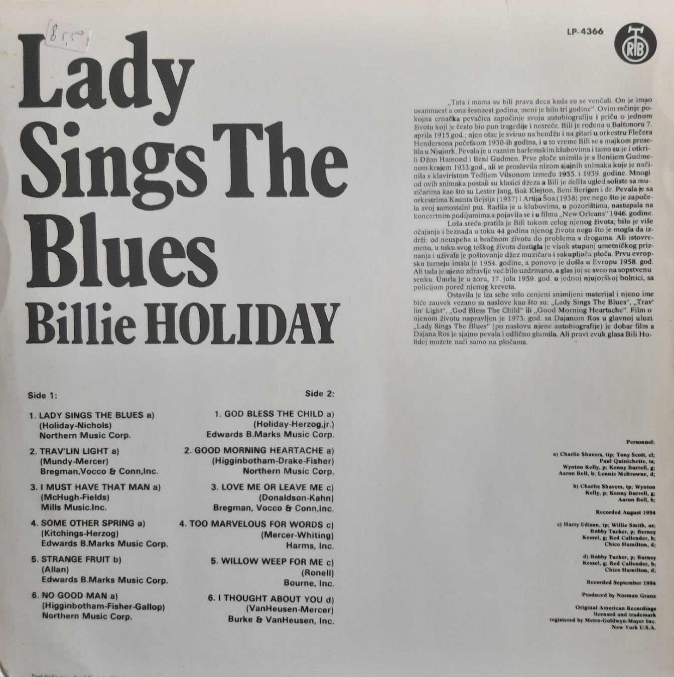 Schallplatten: BILLIE HOLIDAY – Gebraucht aus Frick von kyb_yq8h 1