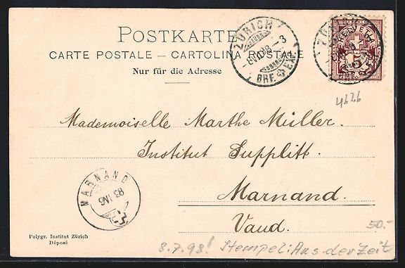 Cartoline postali: AK Zürich, schweizerisches Landesmuseum – Usato da Berlin venduto da bartko-reher 1