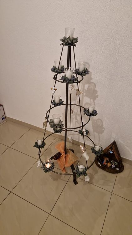 Edelrost-Flamme Für Baumstamm-Kerzen – Weihnachtsdeko, Höhe 16 Cm, Mit Erdspieß | Rustikale Deko-Idee