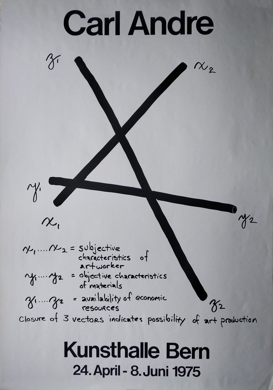 Poster & Bilder: CARL ANDRE KUNSTHALLE BERN 1975 – Gebraucht aus Goldach von Gaip