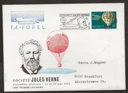 Ballon Schweiz 1982 Yverdon Unterschrift Piccard Luftpost