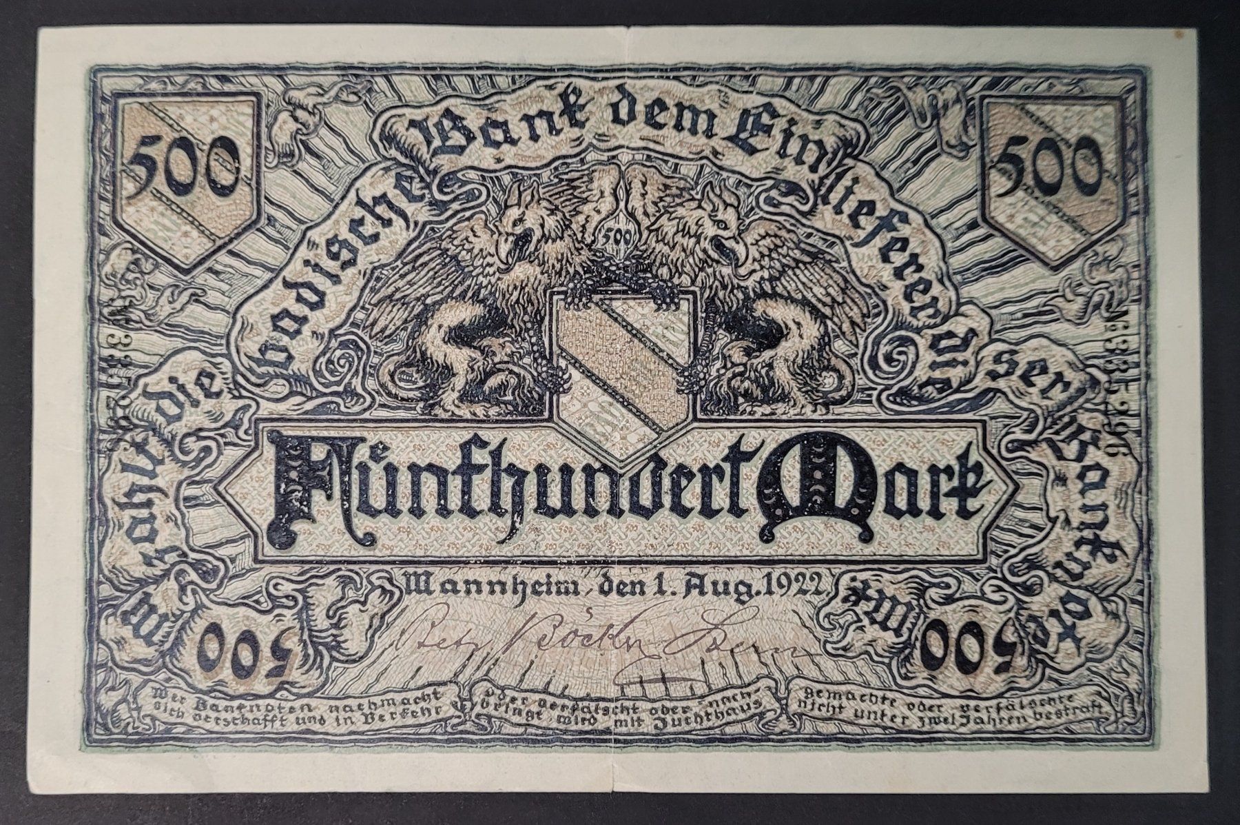 Banconote: 500 MARK / BADEN 1922 – Usato da Mumpf venduto da antonio_schweiz_961