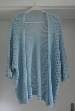 leichte Strickjacke, Cardigan hellblau, one size