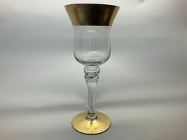 Dekorativer Glaskelch mit Golddekor – Höhe 30,5 cm