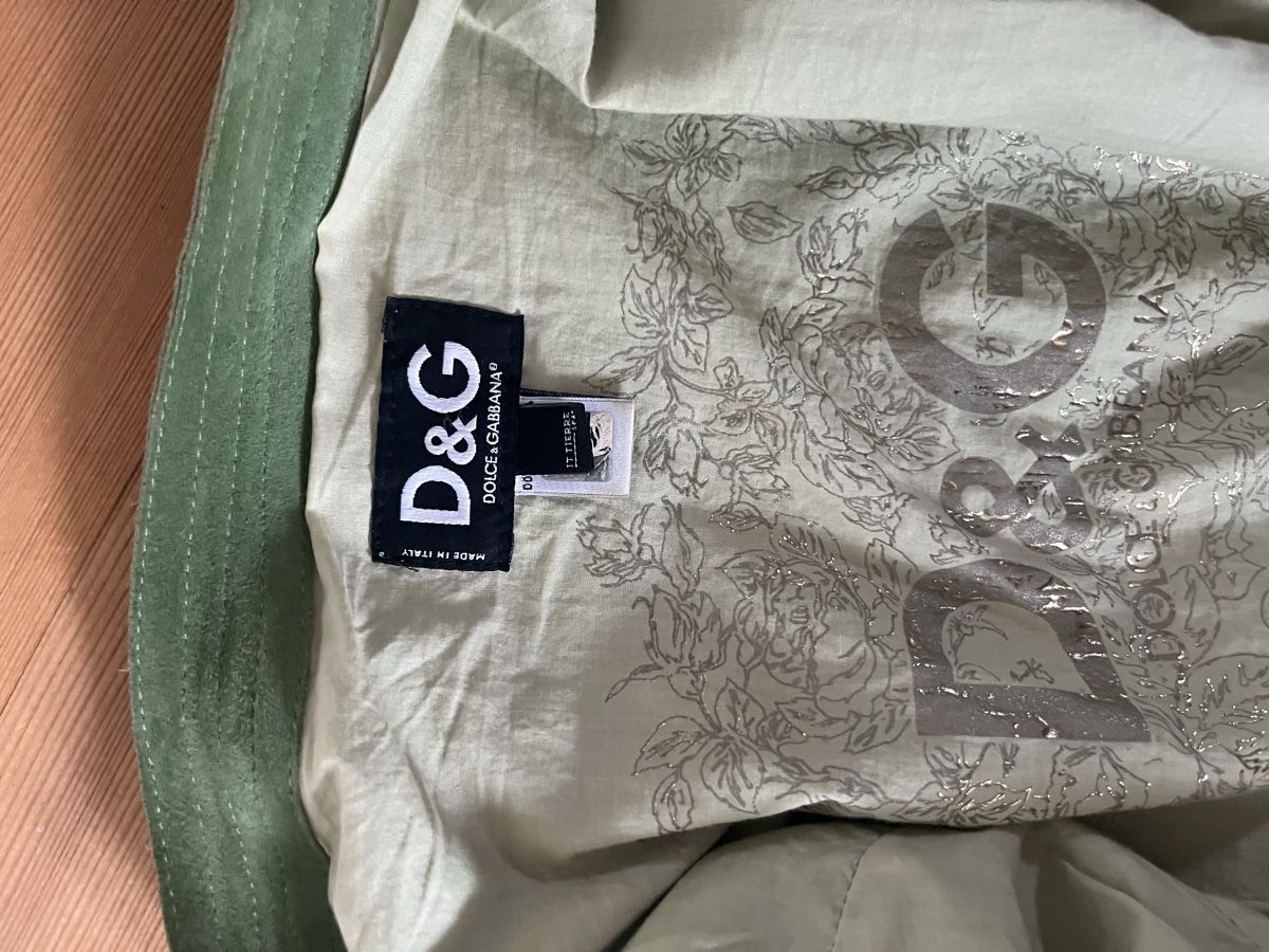 Dolce & Gabbana Giacche: D&G Lederjacke Wildlederjacke Grün – Usato da Winterthur venduto da Nanole 2
