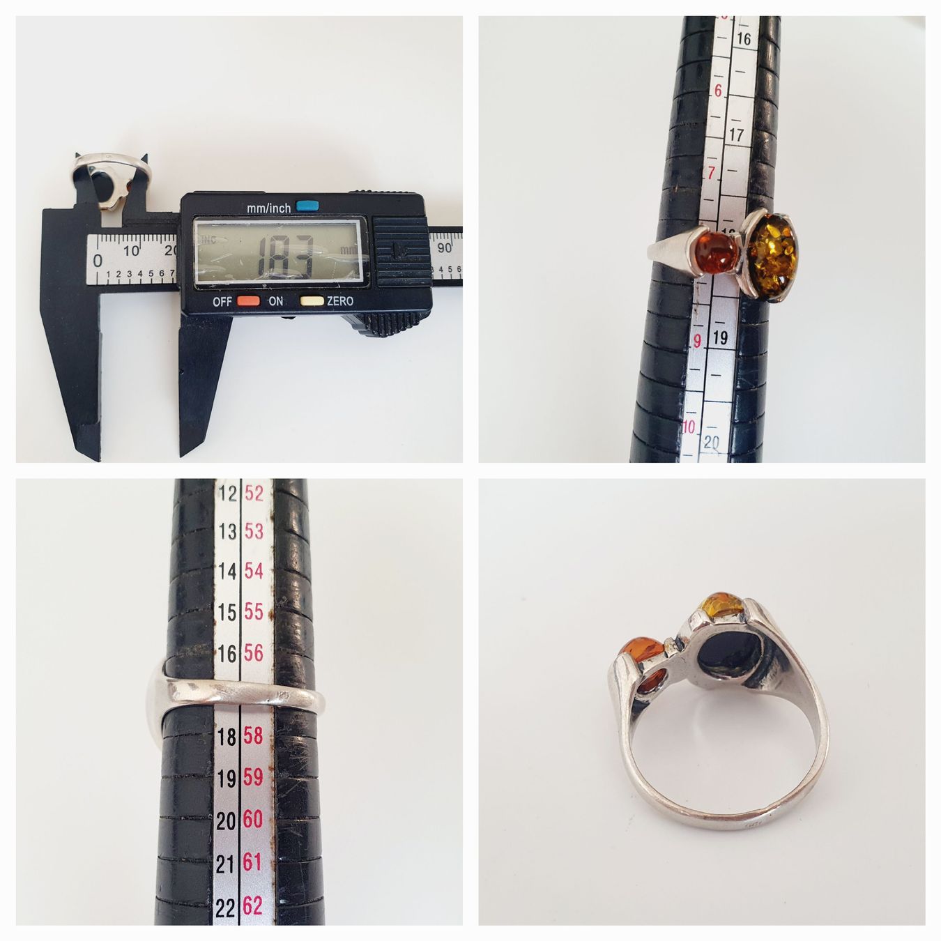 Anelli: Bernstein Ring Silber 925, Vintage Design, Gr 18,3mm  – Usato da Kreuzlingen venduto da Wunderkiste123 9