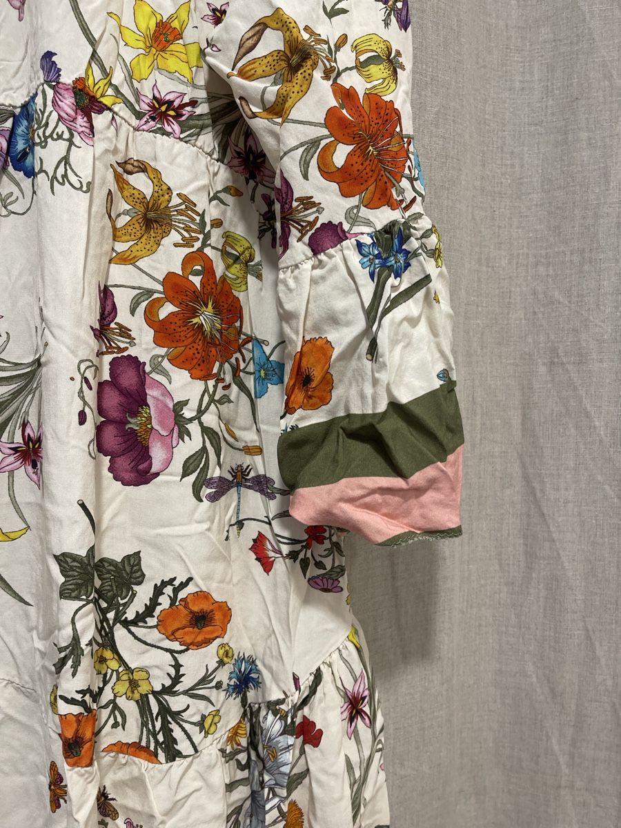 Vestiti: Viskose Kleid Blumenmuster weiss lang Onesize Versand 9.-  – Nuovo (secondo la descrizione) da Meilen venduto da ana9 2
