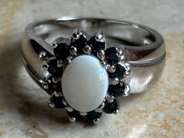 Silberring Opal & Gr. 53 (Topaz)